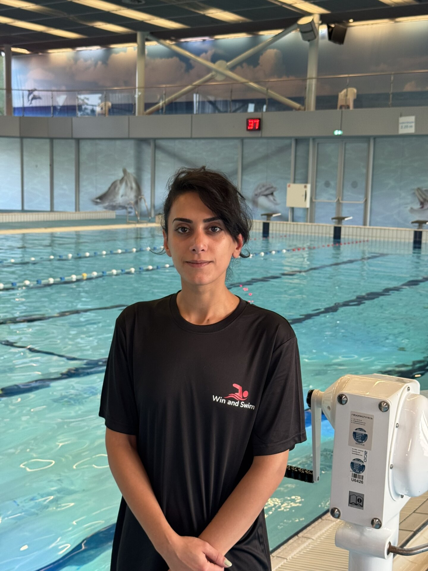 Coach Mobina at Win and Swim Amsterdam Noord